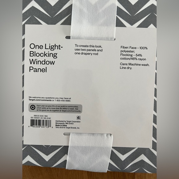 RESERVED LISTING Chevron Light-Blocking Curtain Set of 2 NWT in grey and white - Picture 3 of 3